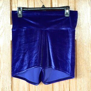 Coquetry Clothing blue/purple Royale velvet shorts XL NWT high rise booty